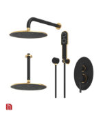 شیر حمام توکار شودر مدل روگن تیپ 3 BRASS مشکی طلا