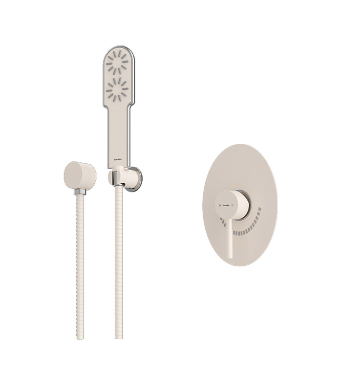 شیر حمام توکار شودر مدل روگن تیپ 2 BRASS شیری کروم