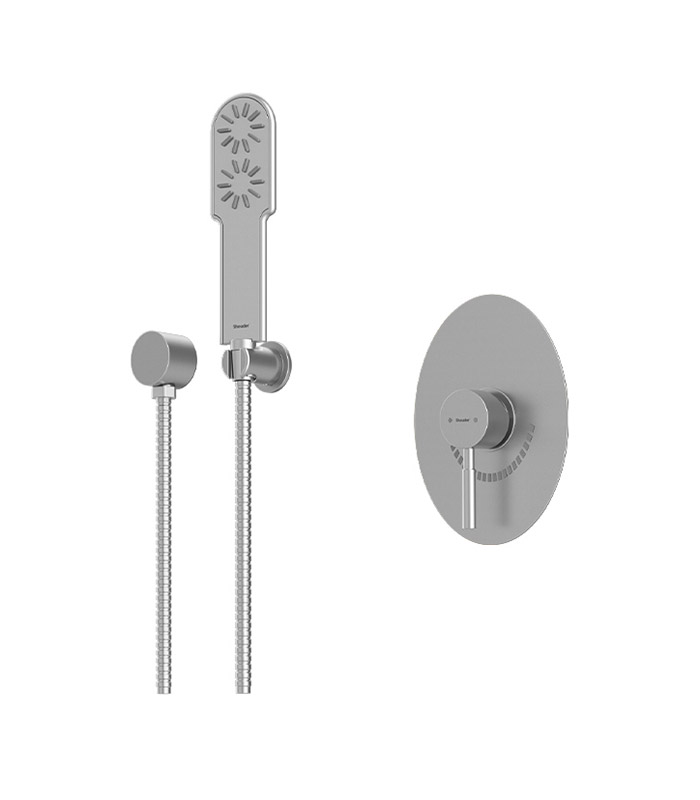 شیر حمام توکار شودر مدل روگن تیپ 2 BRASS کروم مات