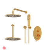 شیر حمام توکار شودر مدل روگن تیپ 3 BRASS طلا