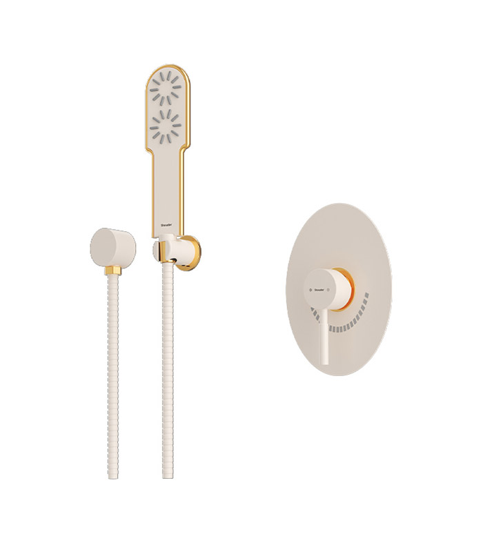 شیر حمام توکار شودر مدل روگن تیپ 2 BRASS شیری طلا