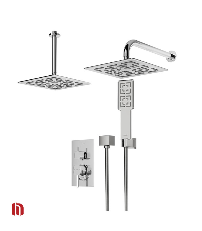 شیر حمام توکار شودر مدل رومر تیپ 3 BRASS کروم