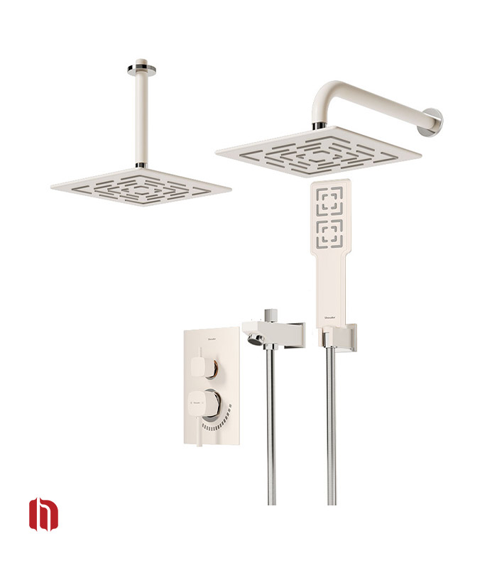 شیر حمام توکار شودر مدل رومر تیپ 4 BRASS شیری کروم