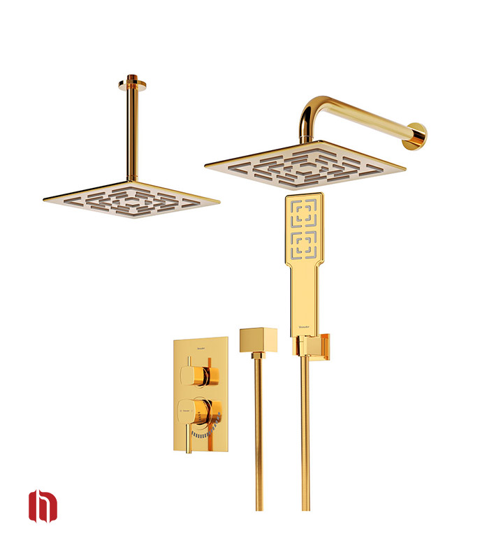 شیر حمام توکار شودر مدل رومر تیپ 3 BRASS طلا