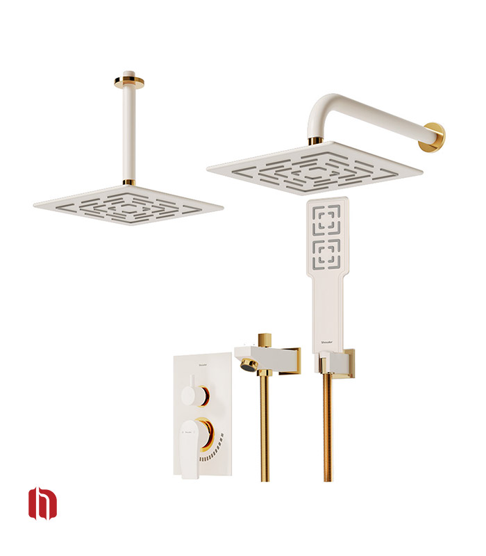شیر حمام توکار شودر مدل رومر پلاس تیپ 4 BRASS شیری طلا