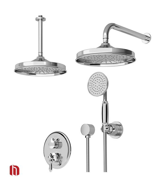 شیر حمام توکار شودر مدل زیگموند تیپ 3 BRASS کروم