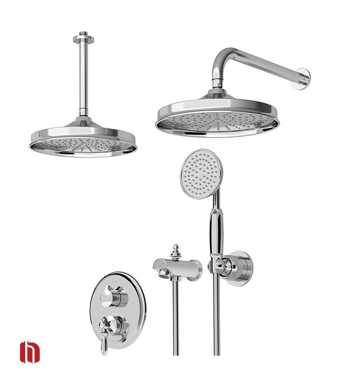 شیر حمام توکار شودر مدل زیگموند تیپ 4 BRASS کروم
