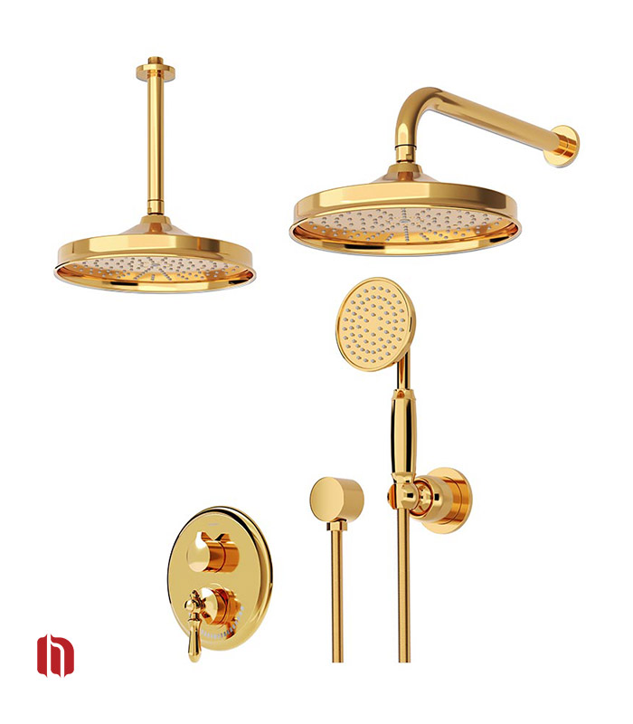 شیر حمام توکار شودر مدل زیگموند تیپ 3 BRASS طلا