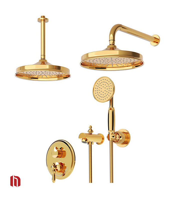 شیر حمام توکار شودر مدل زیگموند تیپ 4 BRASS طلا