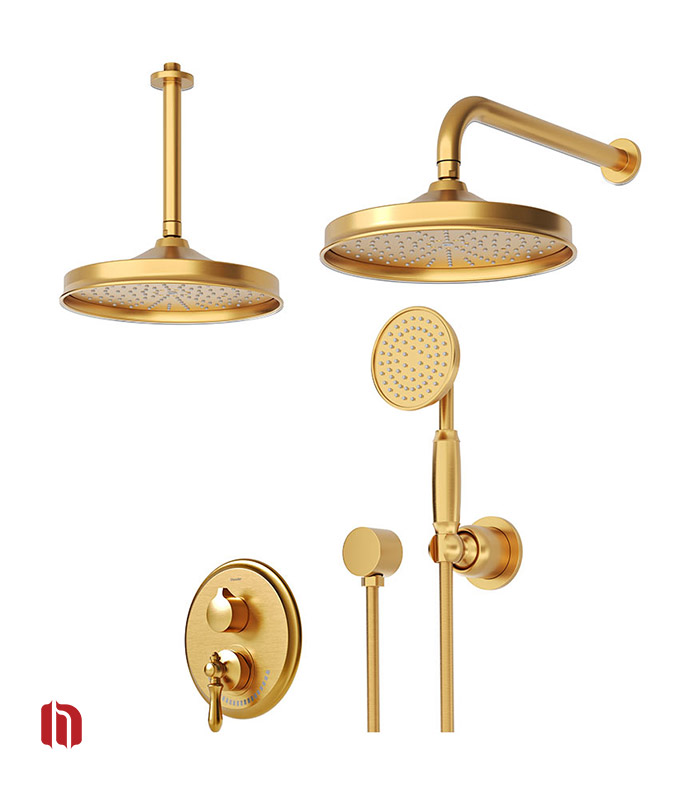 شیر حمام توکار شودر مدل زیگموند تیپ 3 BRASS طلا مات