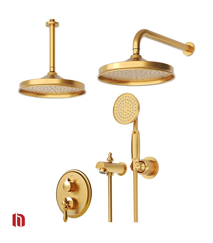 شیر حمام توکار شودر مدل زیگموند تیپ 4 BRASS طلا مات
